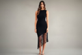 Noir Fringe Midi Dress